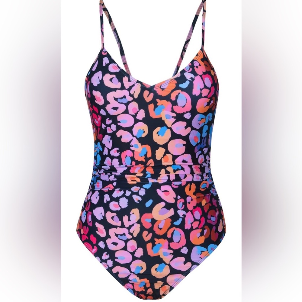 Cupshe Multicolor Leopard Print One-Piece Swimsuit Medium - Picture 4 of 11